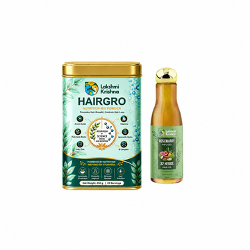 Hairgro Nutrition Mix Powder + 32 Herbs Hair Regrowth Oil
