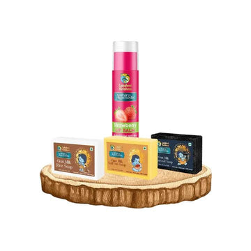 Strawberry Lip Balm + Combo of Goat Milk Soap