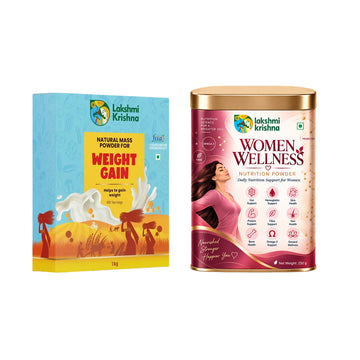 Natural Mass Powder for Weight Gain(1kg) + Women Wellness Nutrition Powder