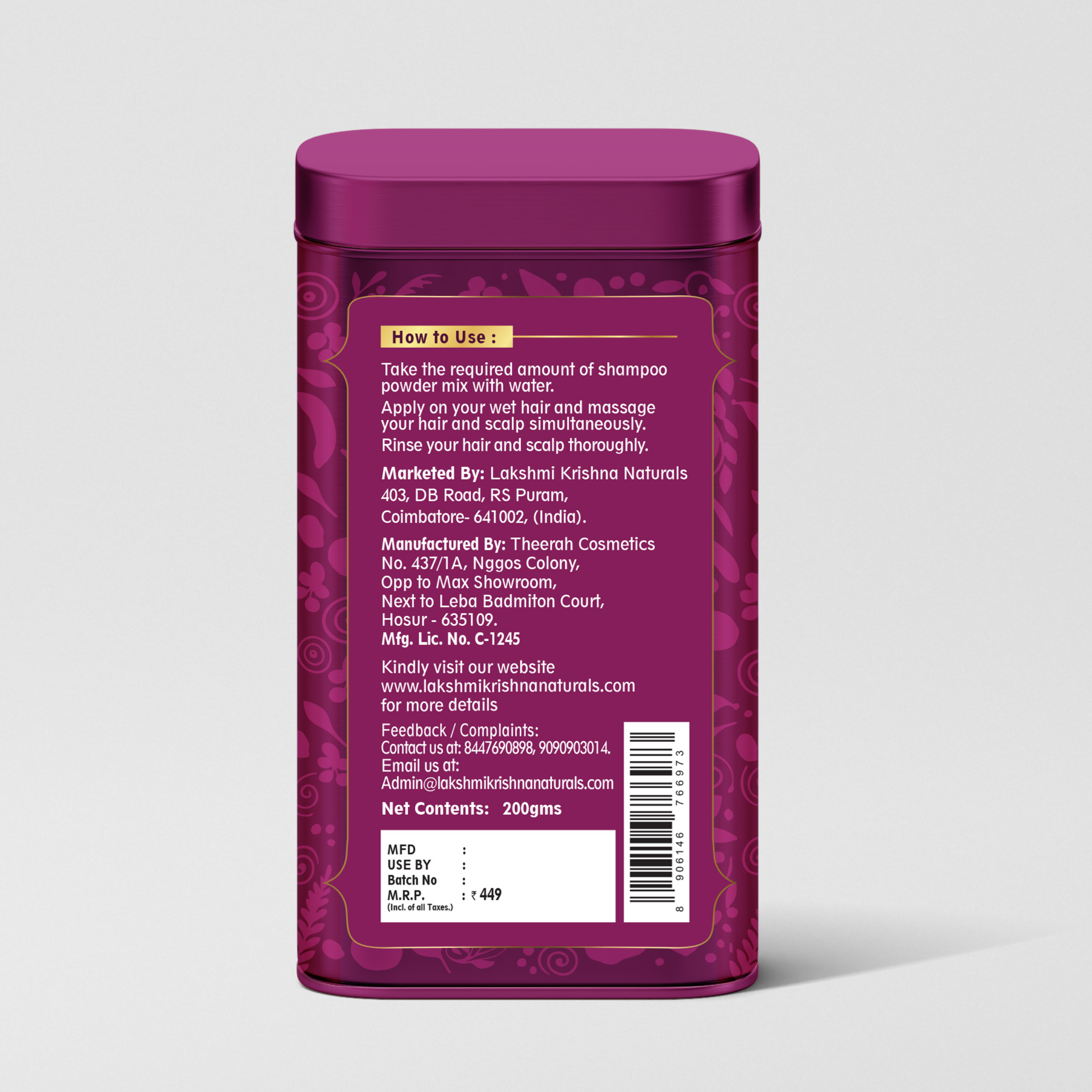 Banana Organic Shampoo Powder