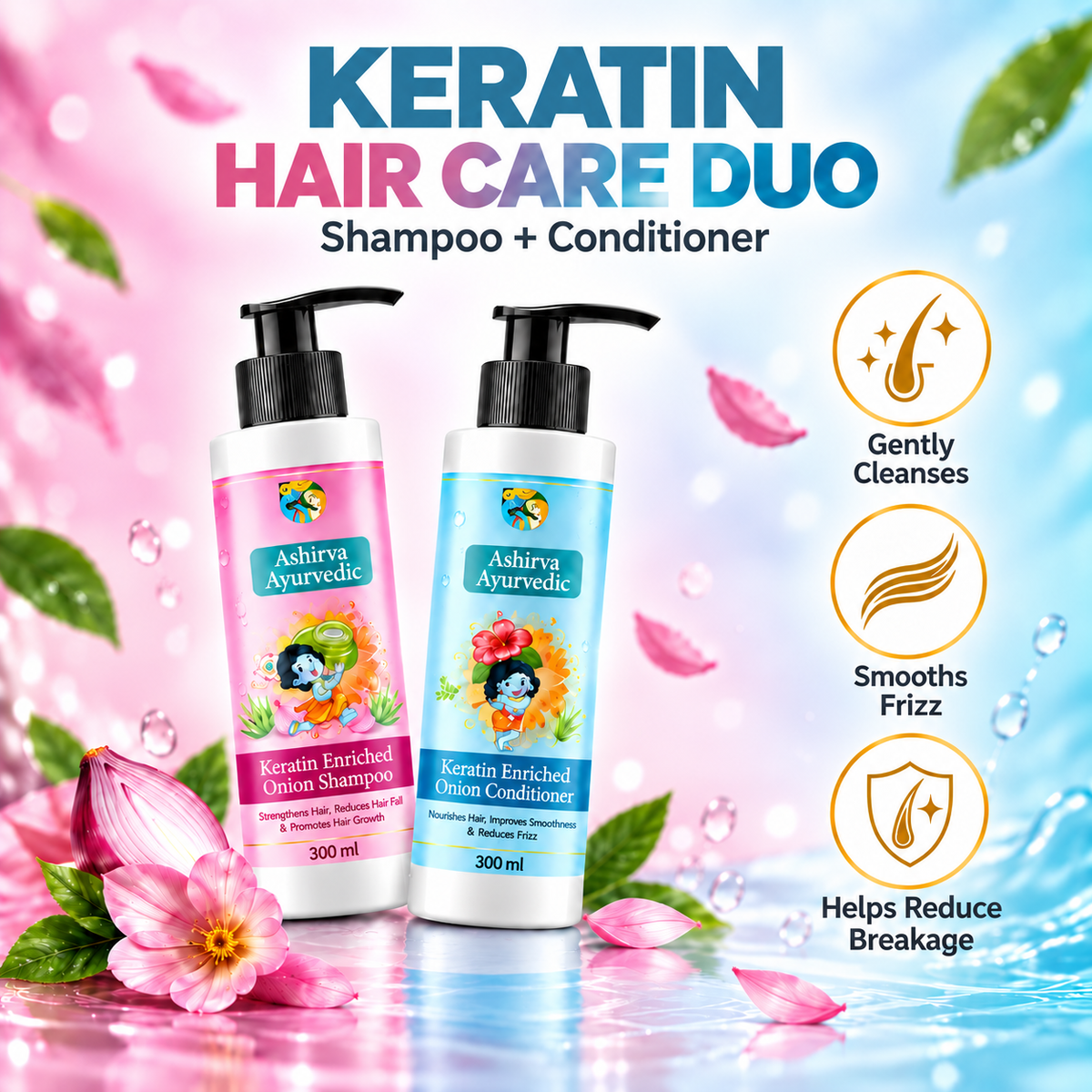 Combo Kit: Keratin Shampoo & Conditioner