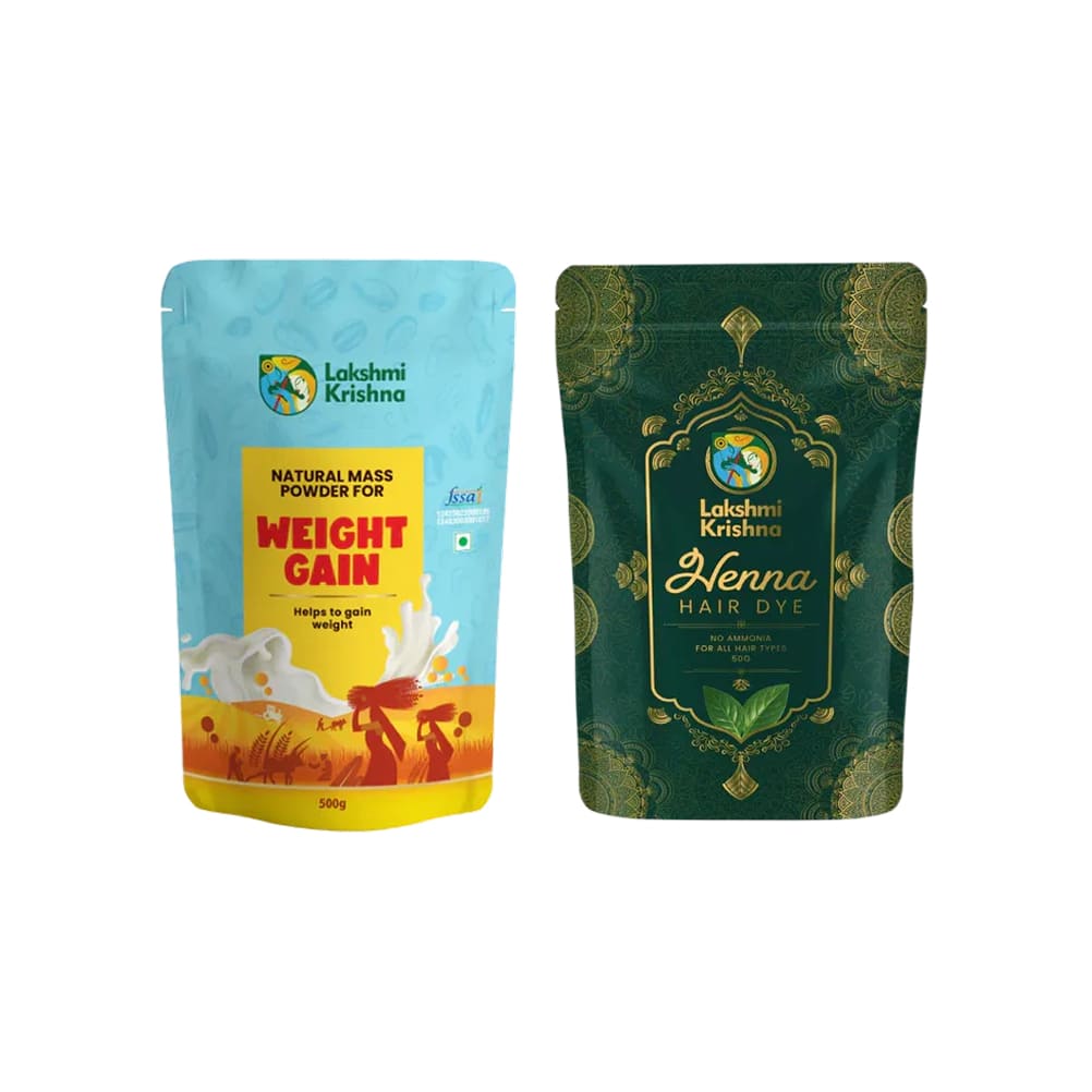 Henna Hair Dye + Natural Mass Powder (Supports Weight Gain) 500g