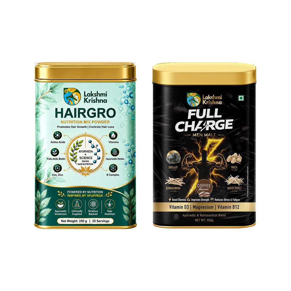 Hairgro Nutrition Mix Powder +  Full Charge Stamina Men Malt