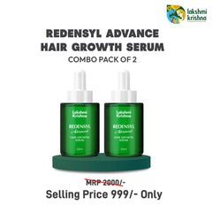Lakshmi Krishna Redensyl Advanced hair growth serum combo pack with two 30ml green bottles and discounted price