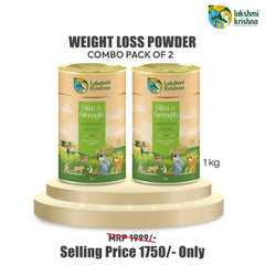 Lakshmi Krishna Slim & Strength weight loss powder combo pack of 2, 1kg each, helps reduce weight