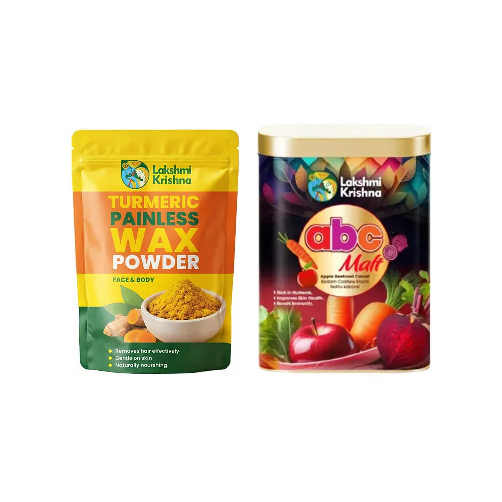Turmeric Painless Wax Powder(Face & Body) + ABC Malt