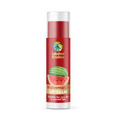 Lakshmi Krishna Watermelon lip balm for very dry to normal lips in red stick container
