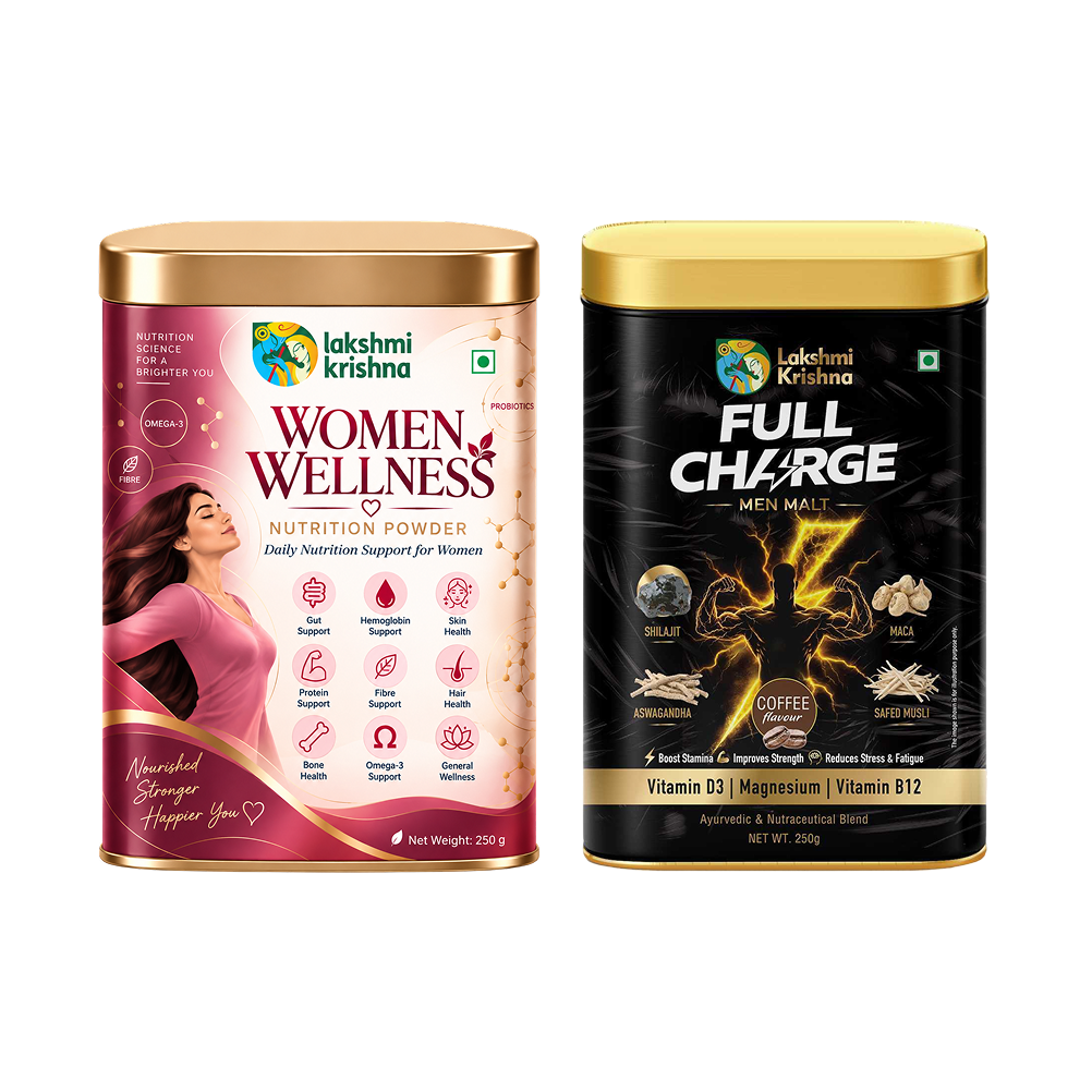 Women Wellness Nutrition Powder + Full Charge Stamina Men Malt
