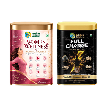 Women Wellness Nutrition Powder + Full Charge Stamina Men Malt