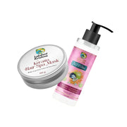 Lakshmi Krishna Keratin Hair Spa Mask and Keratin Enriched Onion Shampoo bottles on white background