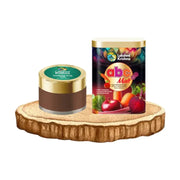 Lakshmi Krishna under eye gel and abc malt apple beetroot cereal on wooden stand